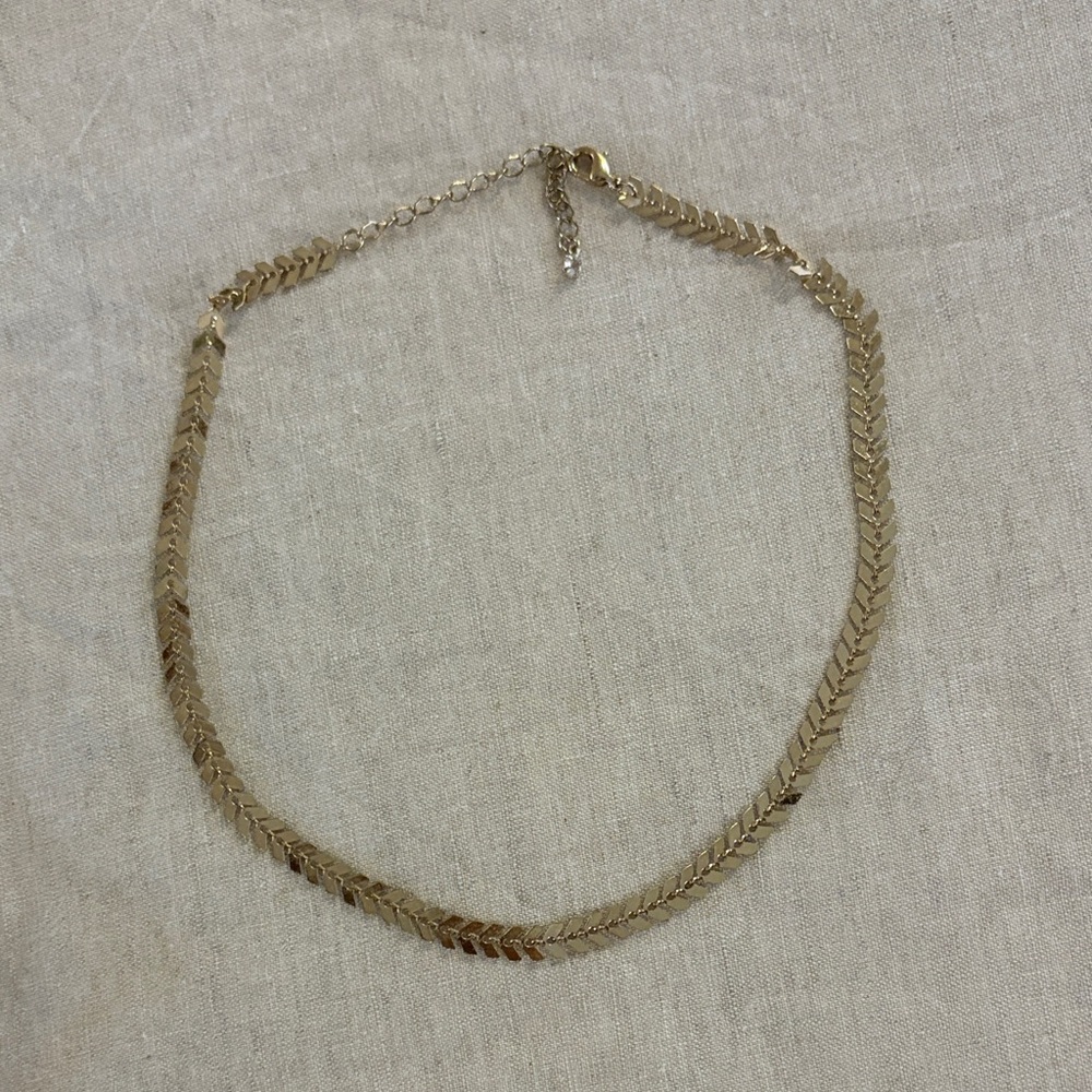 Chevron Chain Gold Necklace